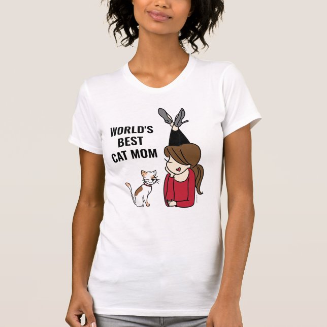 T-shirt Meilleure maman de chat du monde (Devant)