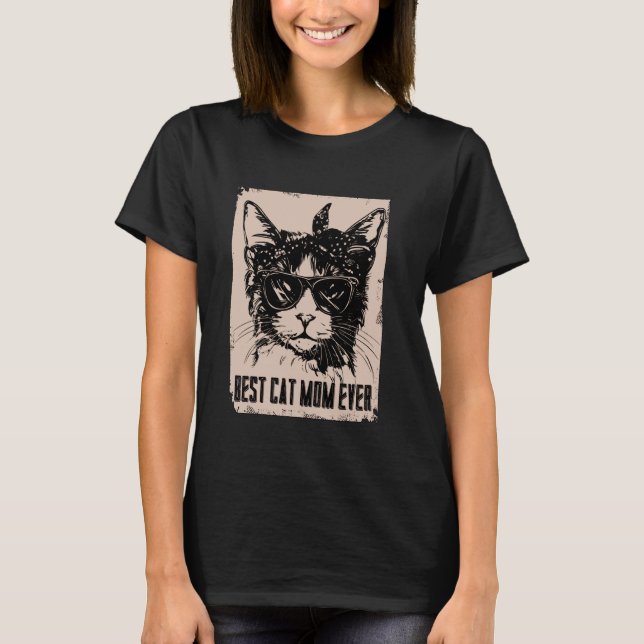 T-shirt Meilleure Maman de Chat Idée de la Fête des Mères  (Devant)