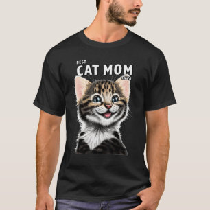 T-shirt Meilleure maman de chat jamais présent pour les fe