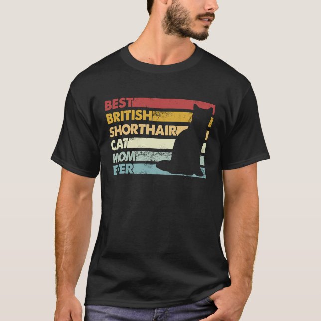 T-shirt Meilleure Maman de Chat  Mère Chat British Shortha (Devant)