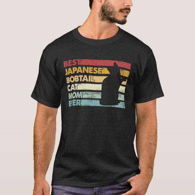 T-shirt Meilleure Maman de Chat  Mère Chat Japonais Bobtai (Devant)