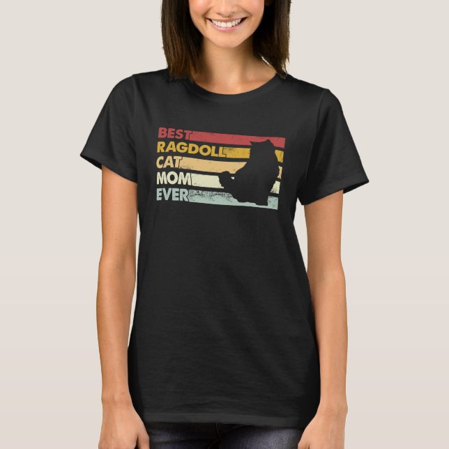 T-shirt Meilleure Maman de Chat  Mère Ragdoll Cat (Devant)