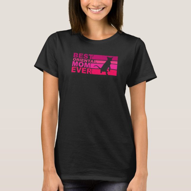 T-shirt Meilleure maman de chat oriental jamais (Devant)