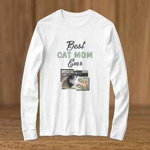 T-shirt Meilleure maman de chat photo noir vert