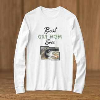 T-shirt Meilleure maman de chat photo noir vert