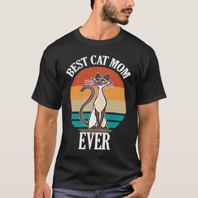 T-shirt Meilleure maman de chat siamois  Chat (Devant)