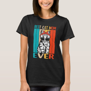 T-shirt Meilleure Maman de Chat Vintage pour Femmes CHATON