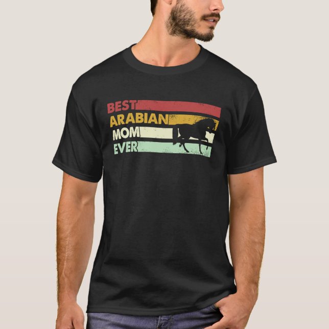 T-shirt Meilleure maman de cheval jamais  Mère Arabe (Devant)