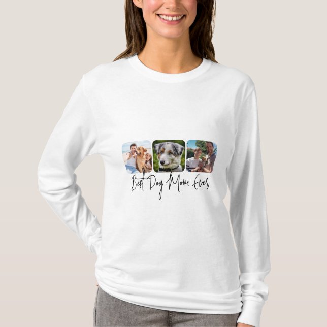 T-shirt Meilleure maman de chien jamais - Collage personna (Devant)