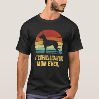 T-shirt Meilleure Maman de Chien Léopard Catahoula Vintage
