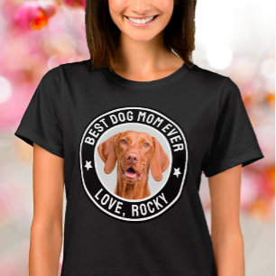 T-shirt Meilleure Maman de Chien Personnalisée Photo & Nom