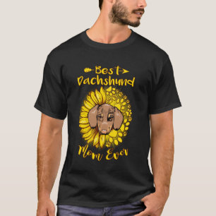 T-shirt Meilleure maman de dachshund du soleil drôle patte