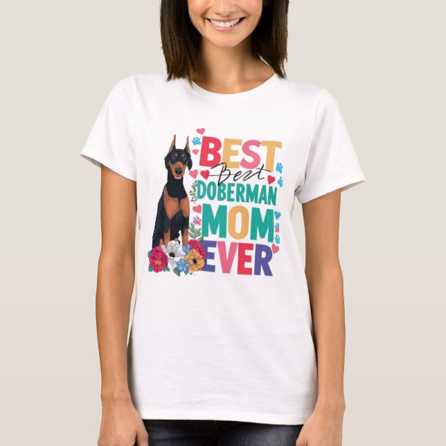 T-shirt Meilleure maman Doberman Ever (Devant)