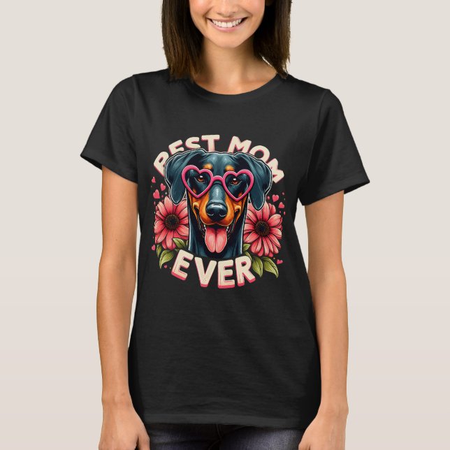 T-shirt Meilleure Maman Doberman Style Rap Illégal Drôle (Devant)