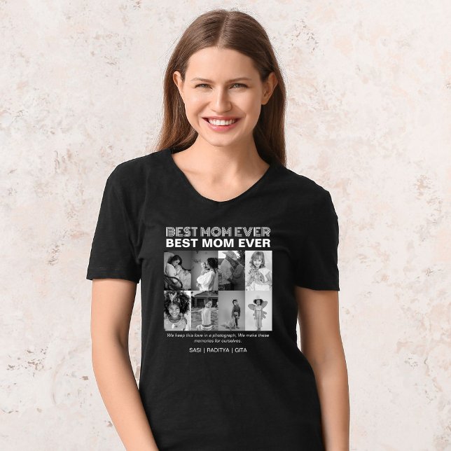 T-shirt Meilleure maman Ever 8 personnalisées noir et blan (Créateur téléchargé)