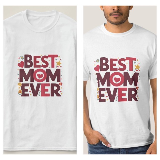 T-shirt Meilleure Maman Ever Cœurs Maman  (best mom ever men shirt)