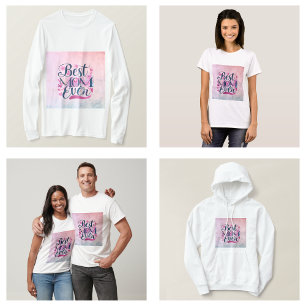 T-shirt Meilleure Maman Ever Cœurs Roses Papillons et Flor