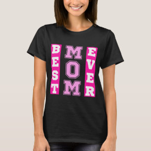 T-shirt Meilleure Maman Ever Typographie Rose Cadeaux de F