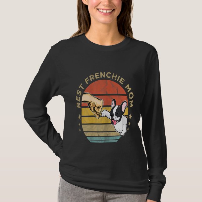 T-shirt meilleure maman française jamais français bulldog  (Devant)