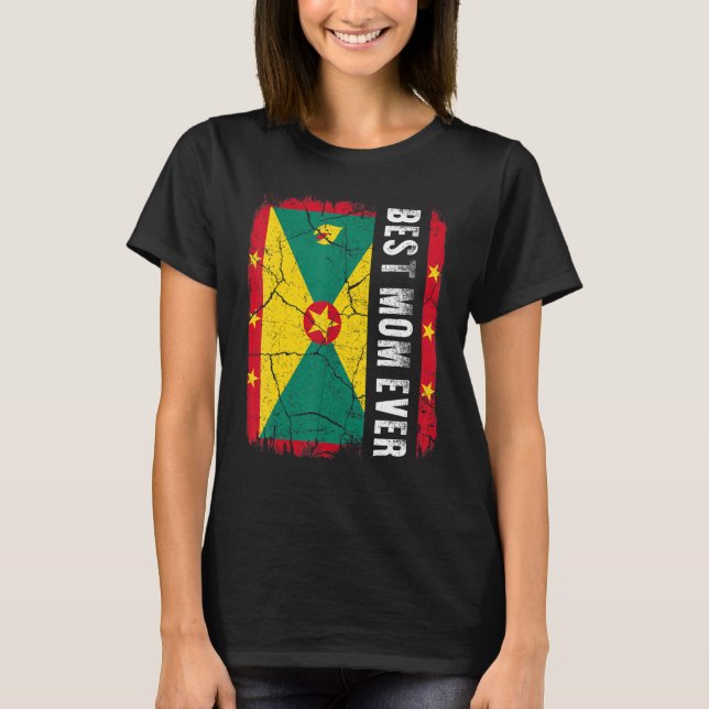 T-shirt Meilleure maman grenadienne jamais Grenade Drapeau (Devant)