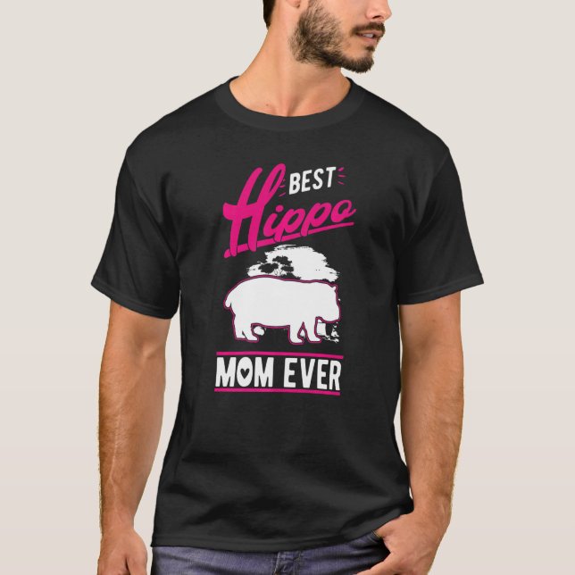 T-shirt Meilleure maman hippo jamais (Devant)