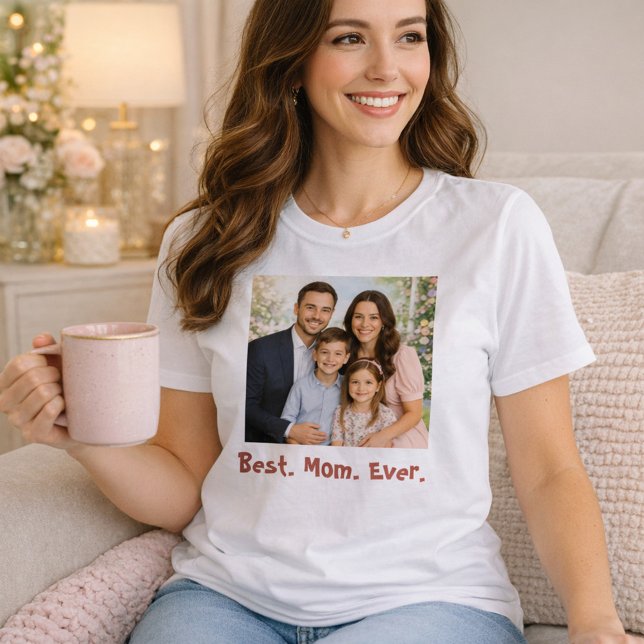 T-shirt Meilleure maman jamais avec Portrait de famille (Créateur téléchargé)