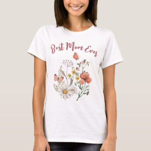 T-shirt Meilleure maman Jamais Botanique Fleur sauvage Flo
