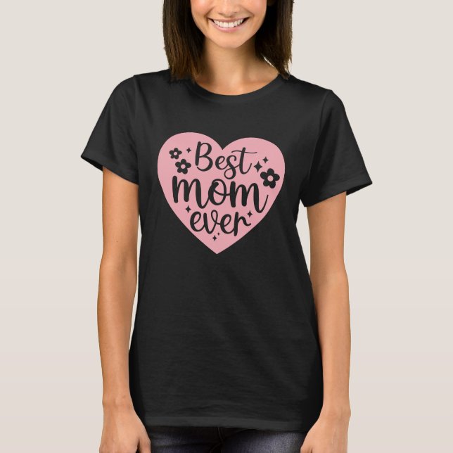 T-shirt Meilleure maman jamais - Coeur (Devant)