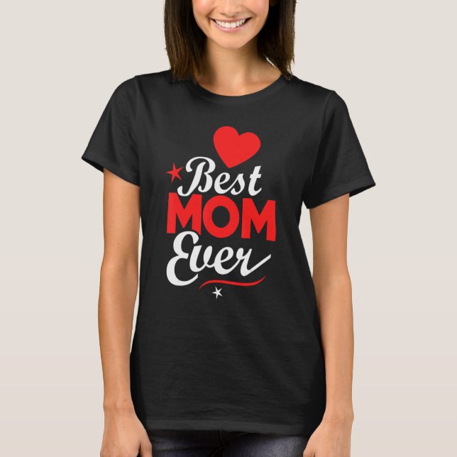 T-shirt Meilleure Maman Jamais Coeurs Heureux Fête des Mèr (Devant)