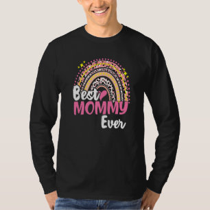 T-shirt Meilleure maman Jamais Drôle Léopard Rose Rainbow