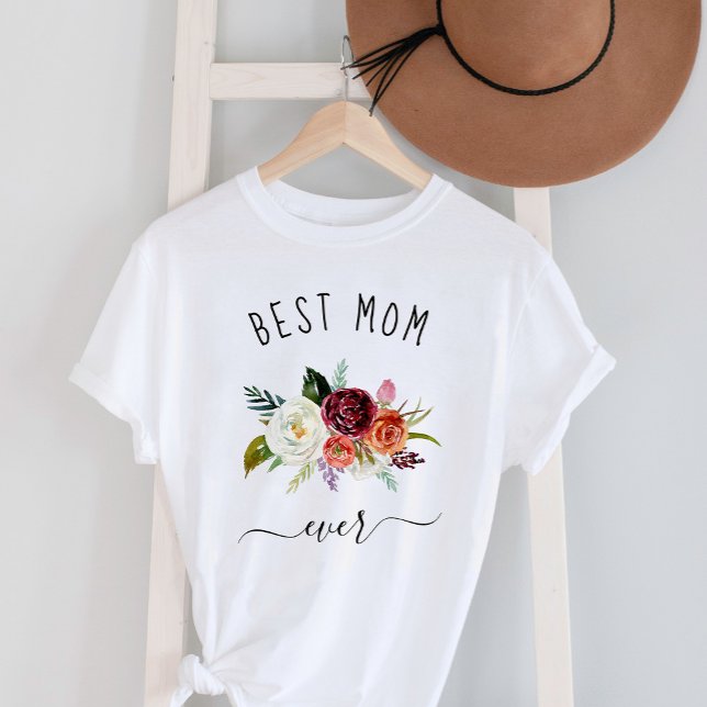 T-shirt Meilleure maman jamais | Floral tendance Boho Bour (Créateur téléchargé)