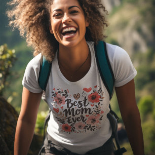 T-shirt Meilleure maman jamais florale