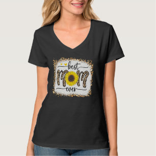 T-shirt Meilleure maman Jamais Leopard Coeurs de tournesol