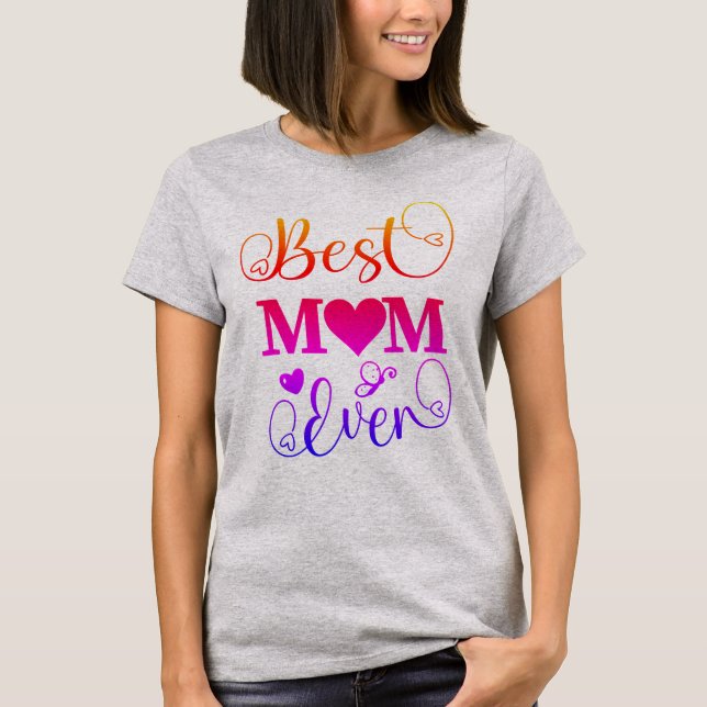 T-shirt Meilleure maman jamais mignonne couleur typographi (Devant)