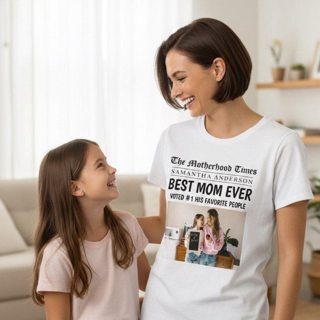T-shirt Meilleure Maman Jamais Personnalisée Photo Journal (Créateur téléchargé)