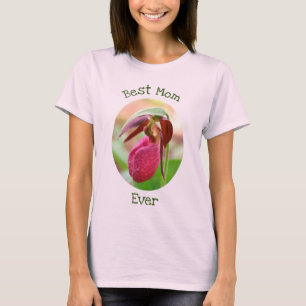T-shirt Meilleure maman jamais rose Lady Slipper Orchid