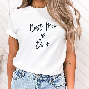 T-shirt Meilleure maman jamais Script Décontracté simple