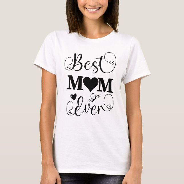 T-shirt Meilleure Maman Jamais Typographie Script Fête des (Devant)