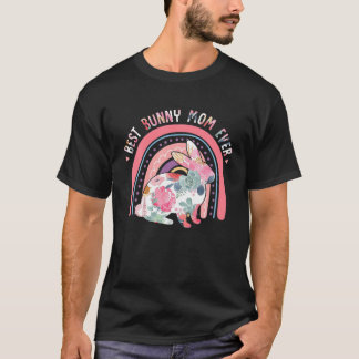 T-shirt Meilleure maman lapin jamais mignonne Fleurs arc-e