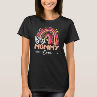 T-shirt Meilleure maman léopard jamais Rainbow Happy Mothe