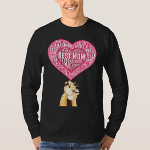 T-shirt Meilleure Maman Maman Girafeau Bébé Girafeau Câlin