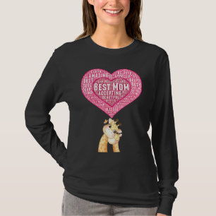 T-shirt Meilleure Maman Maman Girafeau Bébé Girafeau Câlin