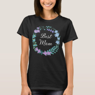 T-shirt Meilleure maman mère Floral Bluebells Verdure Wrea