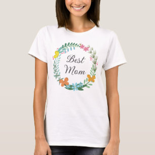 T-shirt Meilleure maman Mère Floral Papillon Vert Végétati