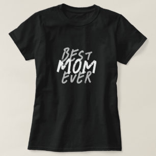 T-shirt Meilleure Maman Moderne Grunge Blanc et Gris