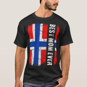 T-shirt Meilleure maman norvégienne Jamais Norvège Drapeau