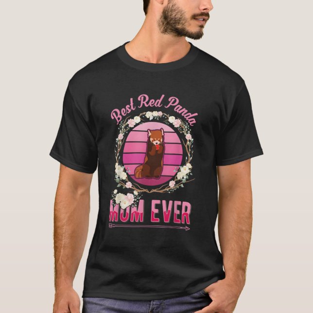 T-shirt Meilleure maman Panda Rouge jamais (Devant)