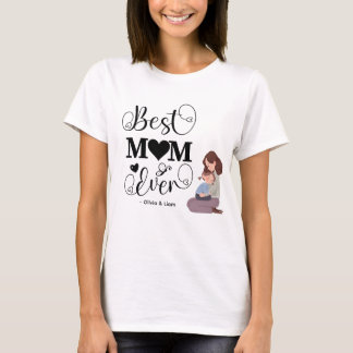 T-shirt Meilleure Maman Personnalisée | Maman et Enfant Mi