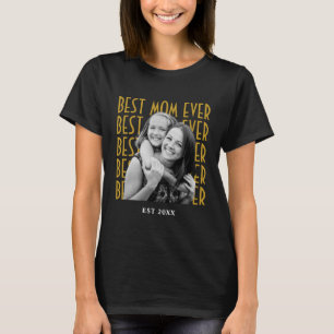 T-shirt Meilleure Maman Personnalisée Photo Vintage Fête d