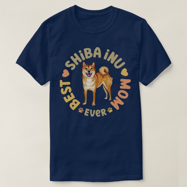 T-shirt Meilleure maman Shiba Inu jamais (Design devant)